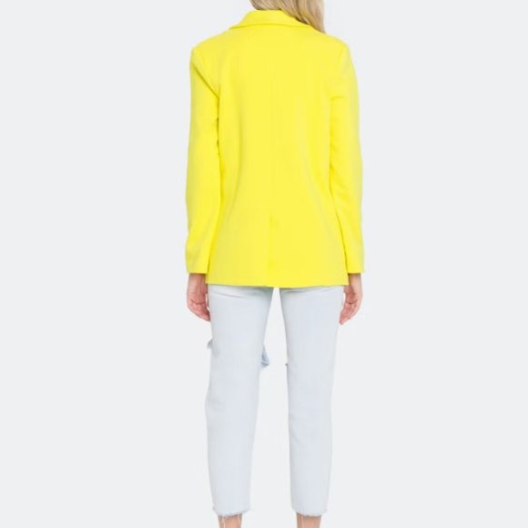 NWT GREY LAB BRIGHT YELLOW BLAZER - Picture 4 of 8
